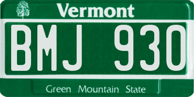 VT license plate BMJ930