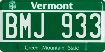 VT license plate BMJ933
