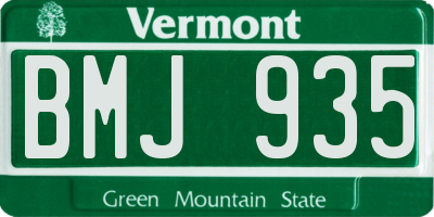 VT license plate BMJ935