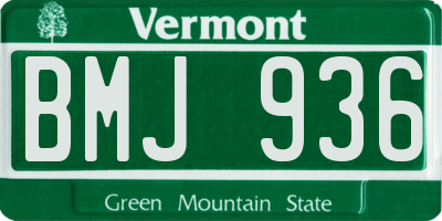 VT license plate BMJ936