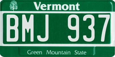 VT license plate BMJ937