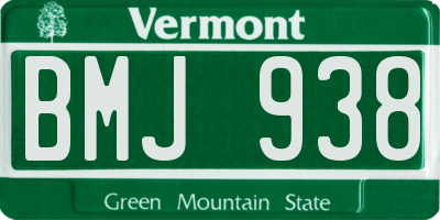 VT license plate BMJ938