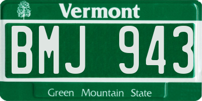 VT license plate BMJ943