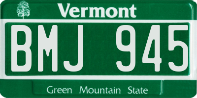 VT license plate BMJ945