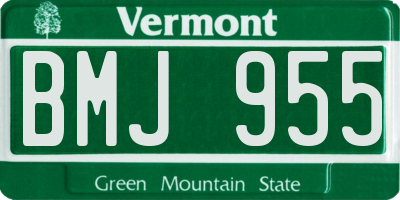 VT license plate BMJ955
