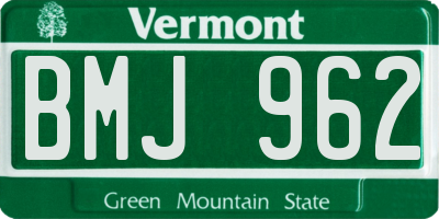 VT license plate BMJ962
