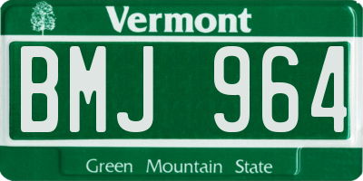 VT license plate BMJ964