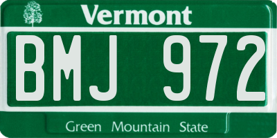 VT license plate BMJ972