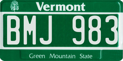 VT license plate BMJ983
