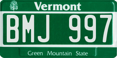 VT license plate BMJ997