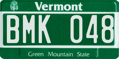 VT license plate BMK048