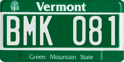 VT license plate BMK081