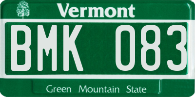 VT license plate BMK083
