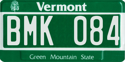 VT license plate BMK084