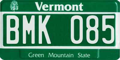 VT license plate BMK085