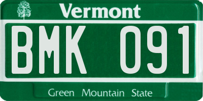 VT license plate BMK091
