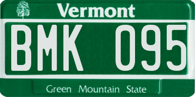VT license plate BMK095