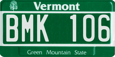 VT license plate BMK106