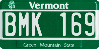 VT license plate BMK169