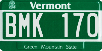 VT license plate BMK170
