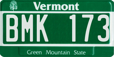 VT license plate BMK173