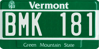 VT license plate BMK181