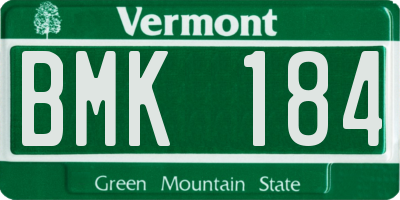VT license plate BMK184