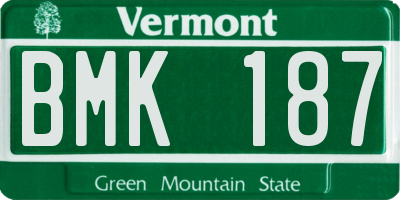 VT license plate BMK187