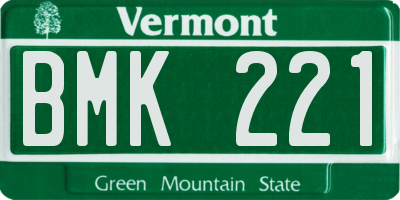 VT license plate BMK221