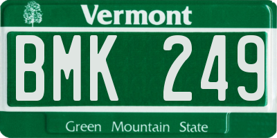 VT license plate BMK249