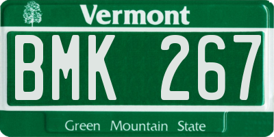 VT license plate BMK267