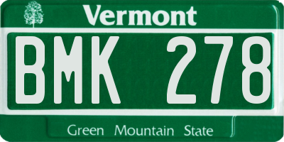 VT license plate BMK278