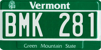 VT license plate BMK281