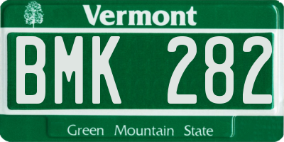 VT license plate BMK282