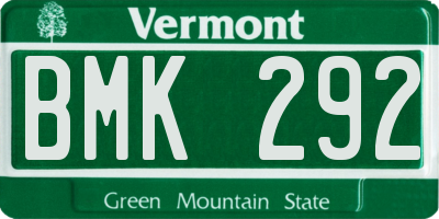 VT license plate BMK292