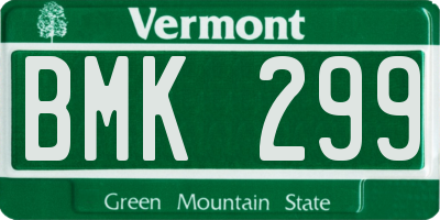 VT license plate BMK299
