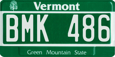 VT license plate BMK486