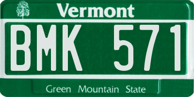 VT license plate BMK571