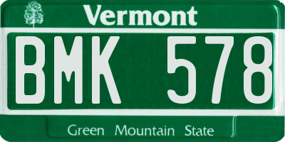 VT license plate BMK578