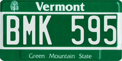 VT license plate BMK595