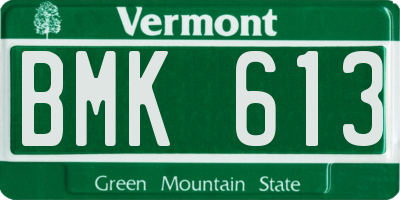 VT license plate BMK613