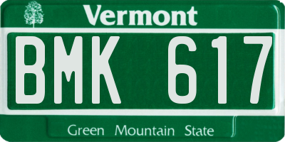VT license plate BMK617