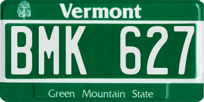 VT license plate BMK627