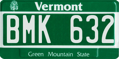 VT license plate BMK632