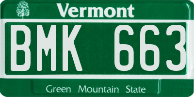 VT license plate BMK663