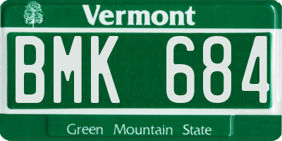 VT license plate BMK684