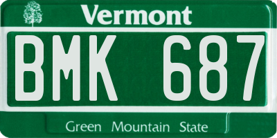 VT license plate BMK687