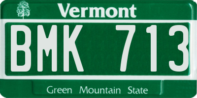 VT license plate BMK713