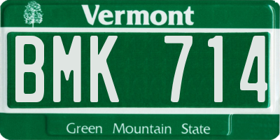 VT license plate BMK714