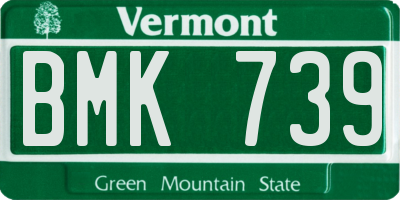 VT license plate BMK739